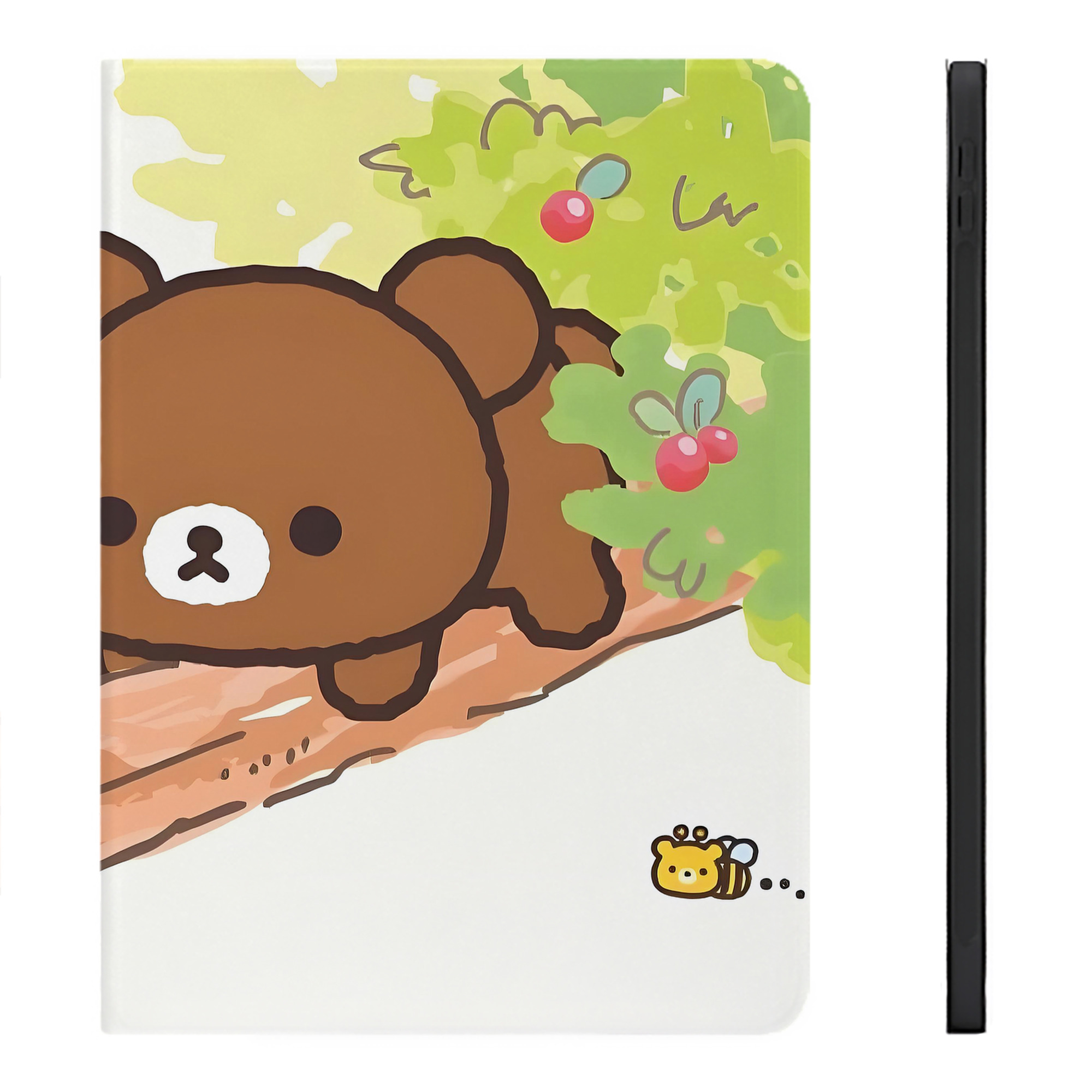 （画像用） リラックマ リラックマ キイロイトリ Rilakkuma Korilakkuma Kiiroitori IPadケース ペンホルダー付き ブックスタイルデザイン